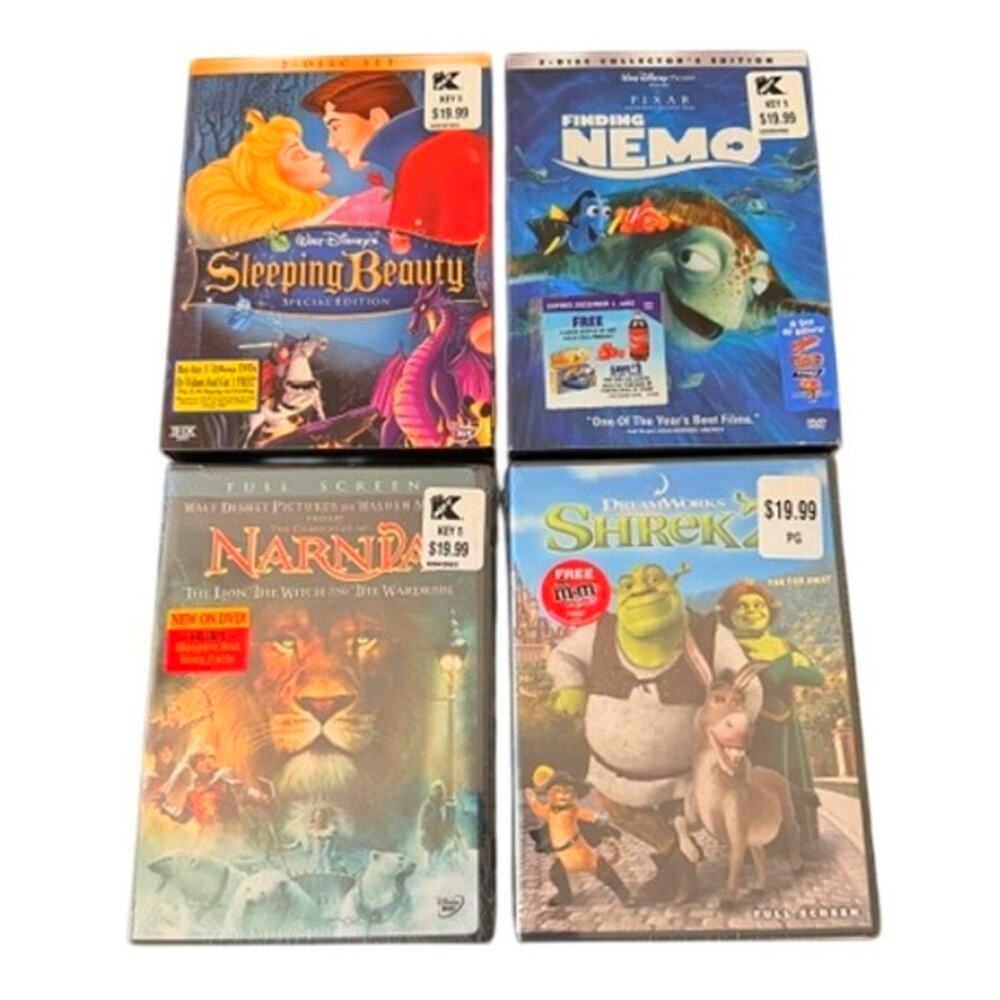 Kids DVD Lot Disney Pixar DreamWorks Narnia 4 Movies Shrek Nemo